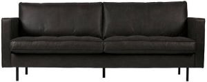 BePureHome Rodeo Classic Bank 2-Zits Recycle Leer Zwart 83x230x88
