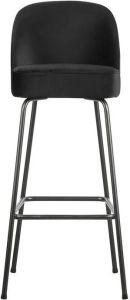 BePureHome Vogue Barstoel Velvet Zwart 103x50x55
