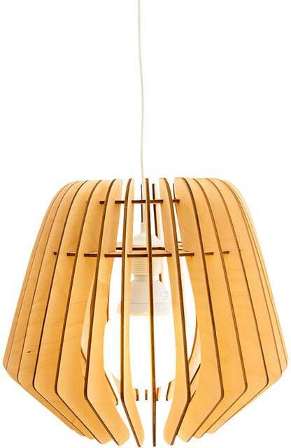 Bomerango Original M houten hanglamp medium met koordset wit Ø 37