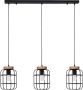 Brilliant Leuchten Hanglamp Gwen 142 cm hoogte 100 cm breedte 3x e27 antiek hout zwart korund (1 stuk) - Thumbnail 1