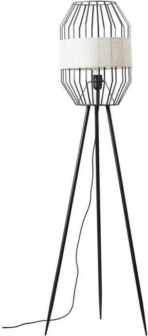 Brilliant Leuchten Staande lamp Slope 134 cm hoogte ø 45 cm e27 metaal textiel zwart naturel (1 stuk)
