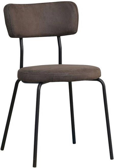 Bronx71 Industriële eetkamerstoel Lyon antraciet eco-leer Eetkamerstoelen set van 6