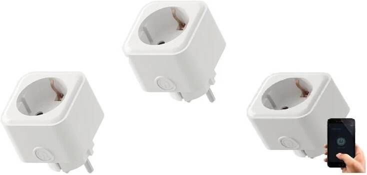 Calex Slimme Stekker 3 stuks Smart Plug met Energiemeter Wit - Foto 2