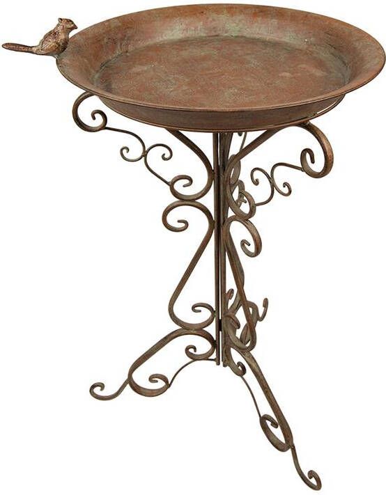 Clayre & Eef Vogelvoederbak 48x42x75 cm Groen Bruin IJzer