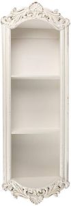 Clayre & Eef Wandkast 40x19x114 cm Wit Hout Kunststof Rechthoek Opbergkast Boekenkast Vakkenkast