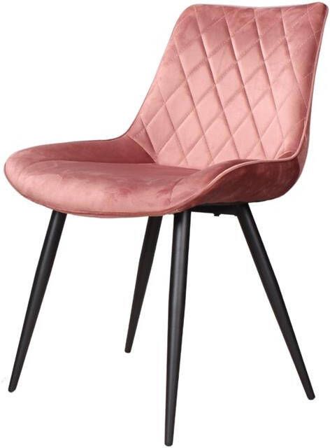 DS4U Benito 3.0 eetkamerstoel velours roze - Foto 3