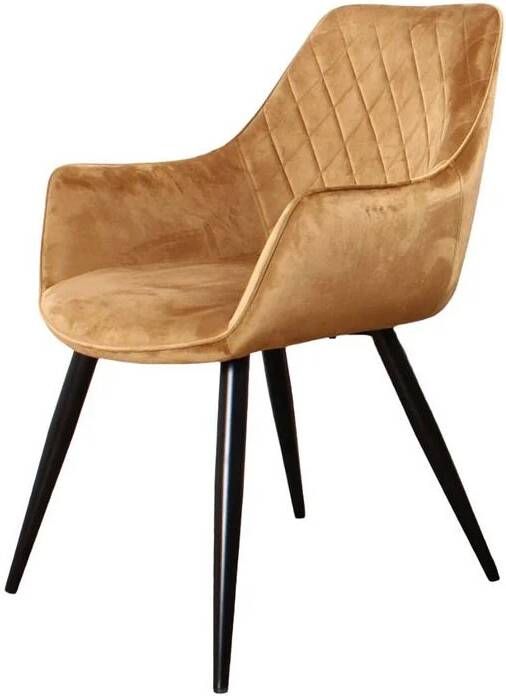 DS4U Ravi eetkamerstoel 2.0 kuipstoel stoel industrieel met armleuning velvet velours fluweel stof goud geel