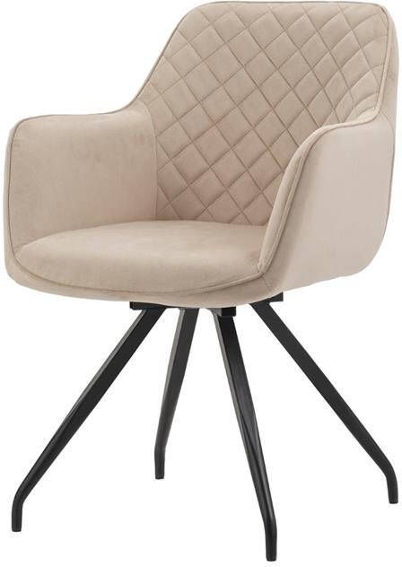 DS4U Romy 2.0 armstoel velours champagne comfortabel en stijlvolle stoel voor in huis draaibare eetkamerstoel - Foto 2