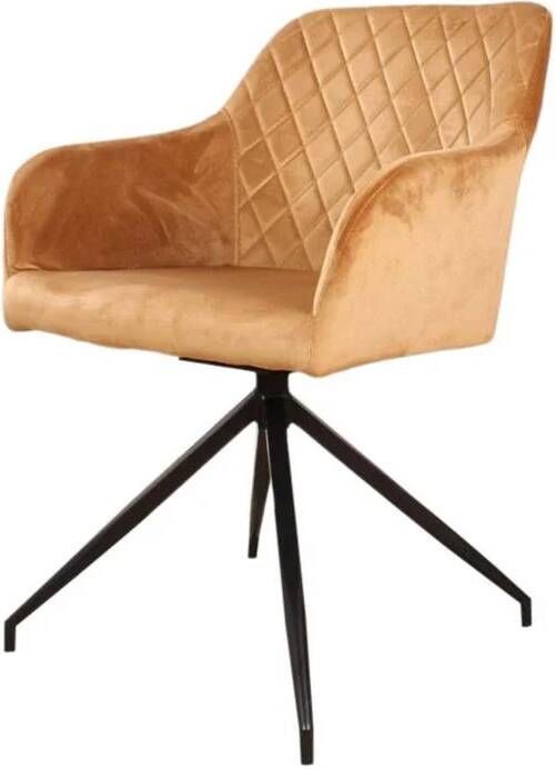 DS4U armstoel Romy stoel velvet velours draaibaar fluweel goud zwart metaal