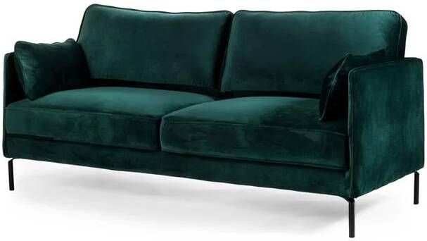 Duverger Piping Sofa 3-zit bank groen fancy velvet stalen p