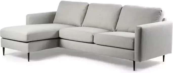Duverger Twisted Sofa 3-zitbank chaise longue links of rechts beige stalen pootjes zwart