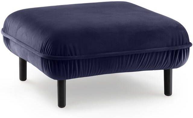 EMKO Poof Sofa Poef fluweel blauw vierkant houten pootjes - Foto 2