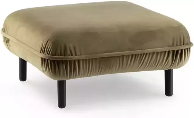 EMKO Poof Sofa Poef fluweel groen vierkant houten pootjes - Foto 2