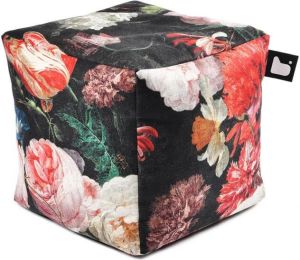 Extreme Lounging b-box fashion floral poef voor binnen ergonomische 40x40x40cm bloemenpatroon