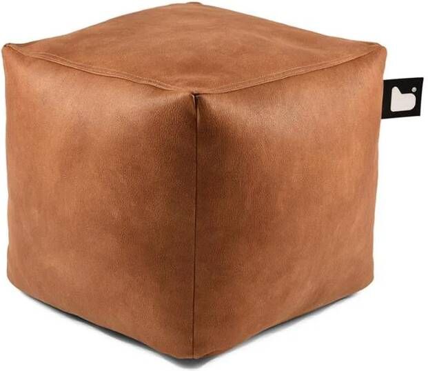 Extreme Lounging b-box leatherlook poef voor binnen ergonomische 40x40x40cm tan
