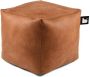 Extreme Lounging b-box leatherlook poef voor binnen ergonomische 40x40x40cm tan - Thumbnail 1