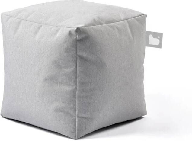 Extreme Lounging b-box poef voor binnen en buiten ergonomische en waterdicht 40x40x40cm pastelgrijs