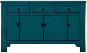 Fine Asianliving Antiek Chinees Dressoir Teal Glanzend B136xD40xH84cm Chinese Meubels Oosterse Kast