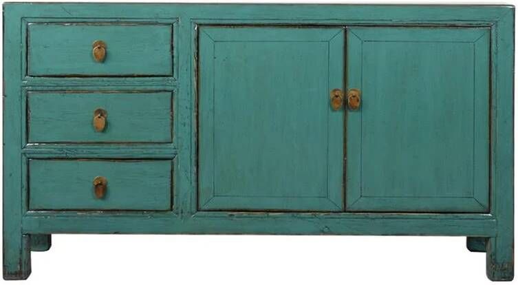 Fine Asianliving Antieke Chinese Dressoir Teal High Gloss B150xD40xH88cm Chinese Meubels Oosterse Kast