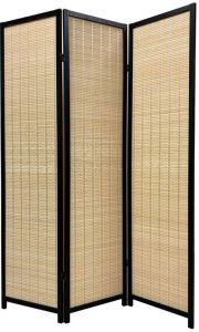 Fine Asianliving Bamboe Room Divider Black 3 Panel W135xH180cm