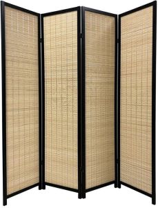 Fine Asianliving Bamboe Room Divider Black 4 Panel W160xH180cm