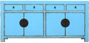 Fine Asianliving Chinese Dressoir Hemelsblauw Handbeschilderd Orientique Collectie B180xD40xH85cm Chinese Meubels Oosterse Kast