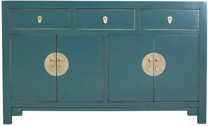 Fine Asianliving Chinese Dressoir Teal Blauw Orientique Collectie B140xD35xH85cm Chinese Meubels Oosterse Kast