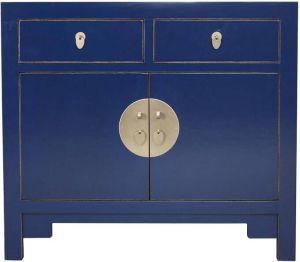 Fine Asianliving Chinese Kast Blauw Midnight Blue Orientique Collection B90xD40xH80cm Chinese Meubels Oosterse Kast