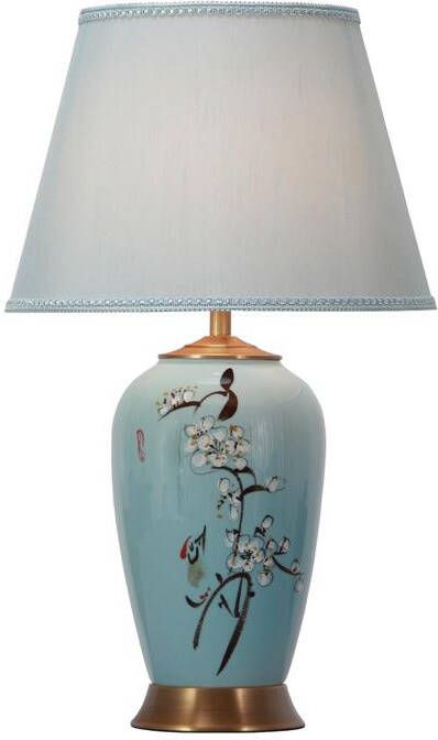 Fine Asianliving Chinese Tafellamp met Kap Keramiek Porselein - Foto 1