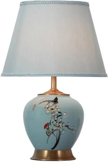 Fine Asianliving Chinese Tafellamp met Kap Keramiek Porselein