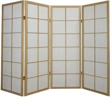 Fine Asianliving Japanese Room Divider L180cmxH130cm Shoji Rice Paper Natural 4 Panel