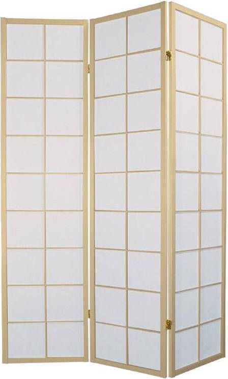 Fine Asianliving Japanse Kamerscherm B135xH180cm 3 Panelen Shoji Rijstpapier Naturel