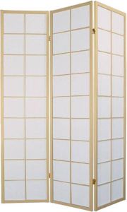 Fine Asianliving Japanse Kamerscherm B135xH180cm 3 Panelen Shoji Rijstpapier Naturel