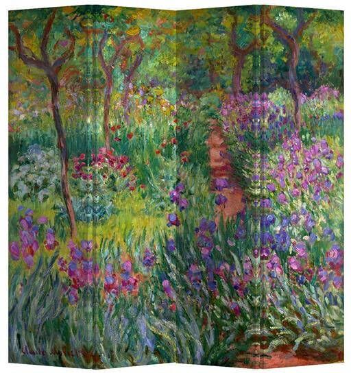 Fine Asianliving Kamerscherm Scheidingswand B160xH180cm 4 Panelen Irises in Monets Garden Claude Monet