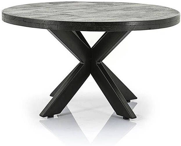 Eleonora Salontafel Steven rond hout mango zwart 50 x 45 x 50 cm - Foto 3