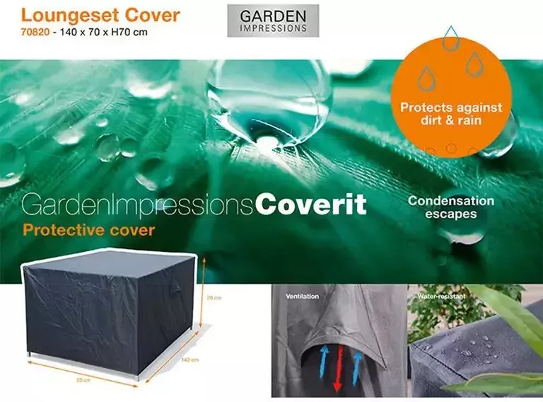 Garden Impressions Coverit loungeset beschermhoes 140x70xH70 - Foto 3