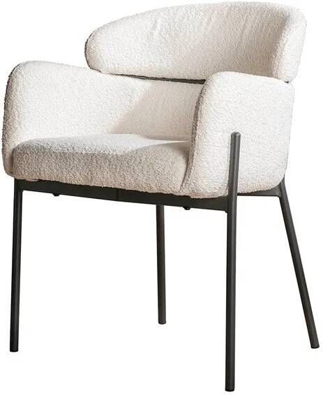 Giga Meubel Armstoel Ronde Rug Bouclé Wit Bouclé