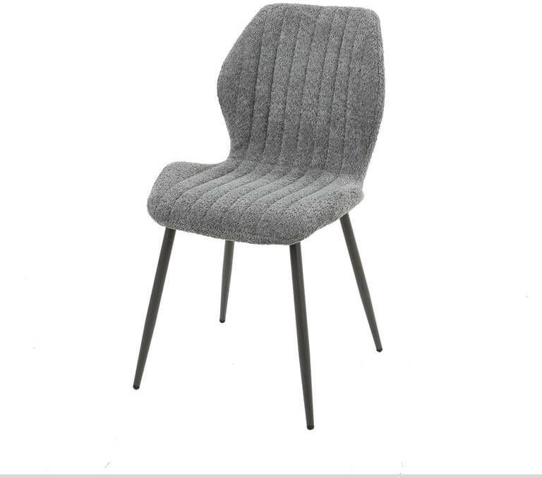 Giga Meubel Eetkamerstoel Lendesteun Bouclé Grijs Bouclé