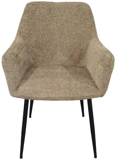 Giga Meubel Eetkamerstoel Taupe Stof Textiel Zithoogte 47cm Annabel - Foto 5