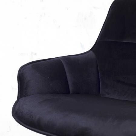 Giga Meubel Stoel Velvet Zwart Draaibaar 58x61x86cm Shannon