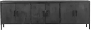 Giga Meubel Tv-meubel Zwart Hout Metaal 180x45x60cm Deon