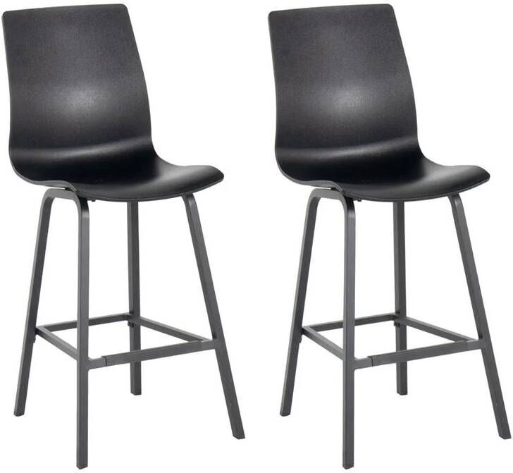 Hartman Sophie Wave Barkruk Set Van 2 Carbon Black