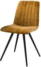 Hoyz Collection Hoyz Stoel Velvet Straight Stitch Goudkleurig 4 stuks