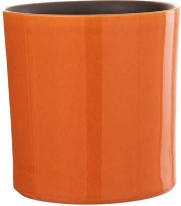 J-Line bloempot Flek keramiek oranje medium Ø 21.00 cm