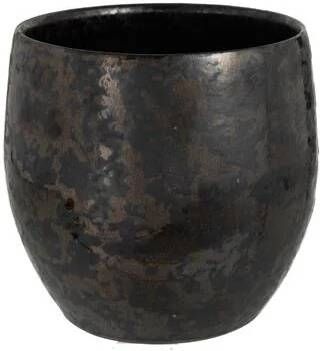 J-Line Bloempot Smokey Keramiek Zwart