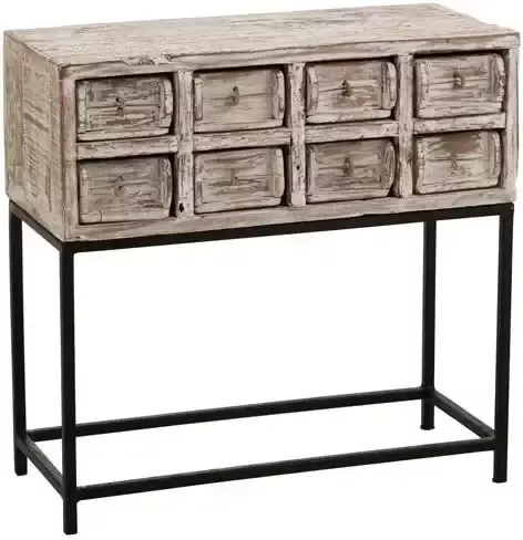 J-Line Console 8Lades Gerecycleerd Hout White Wash