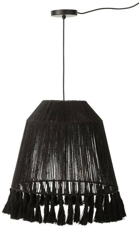 J-Line Hanglamp Celia Jute Zwart Large Set van 1