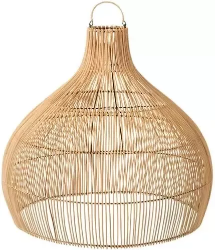 J-Line lampenkap Peervorm rotan naturel
