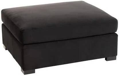 J-Line Ottoman zetel 2 pers velvet & hout zwart – woonaccessoires