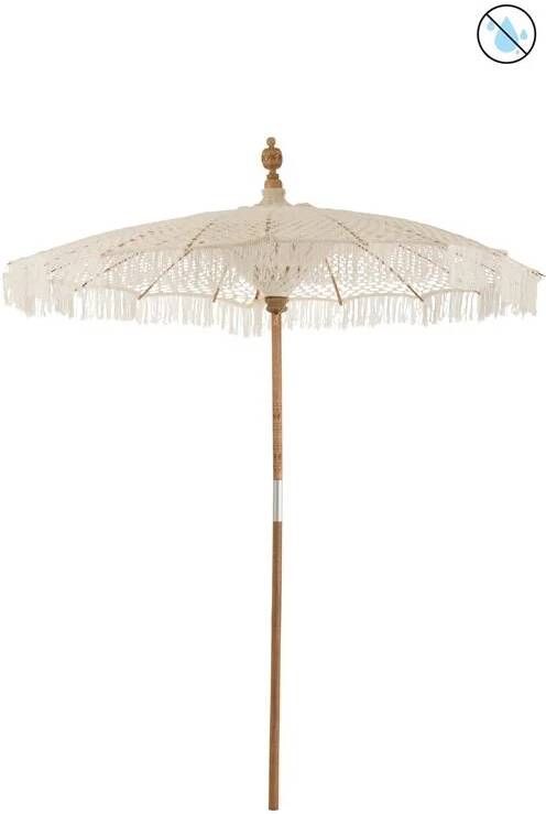 J-Line parasol Macrame katoen wit arge